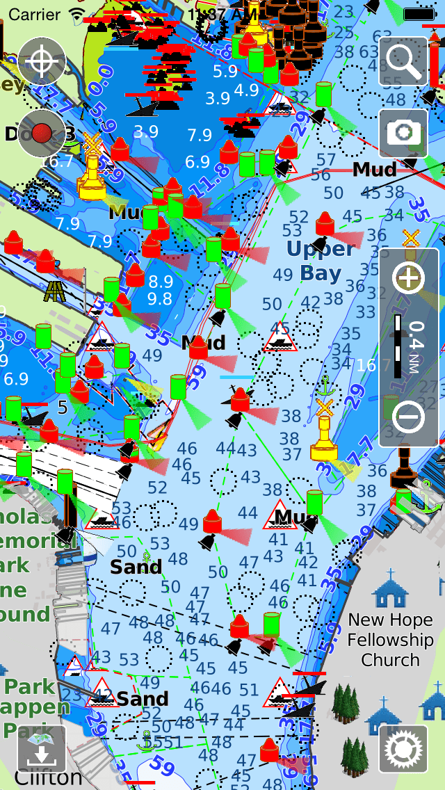 Aqua Map iOS Marine Navigation GPS, Boating Charts