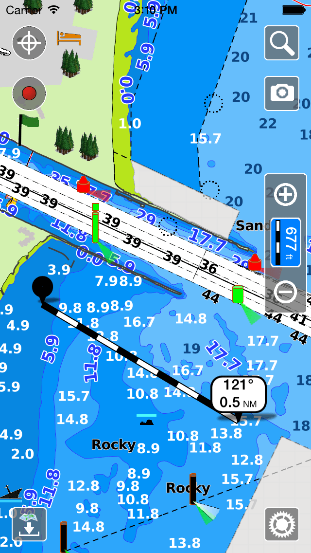 Aqua Map iOS Marine Navigation GPS, Boating Charts
