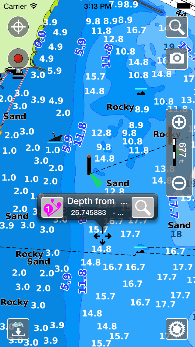 Aqua Map iOS Marine Navigation GPS, Boating Charts