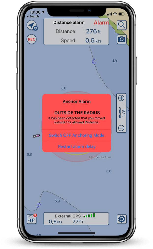 Aqua Map Anchor Alarm